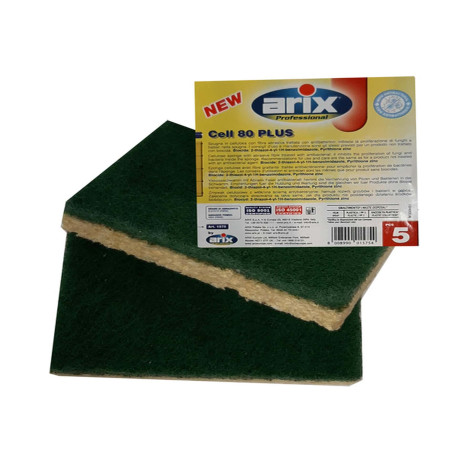 Spugna Cell 80 Plus - abrasiva - antibatterica - Arix - conf. 5 pezzi