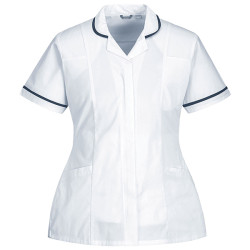Camice da donna - maniche corte - elasticizzato - taglia L - bianco - Portwest