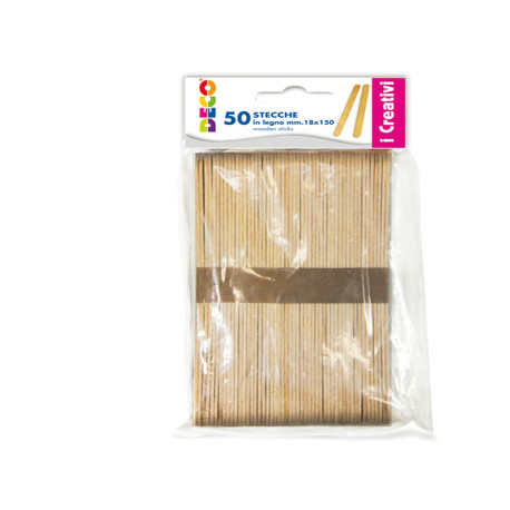 Stecca in legno - 18 x 150 mm - DECO - conf. 50 pezzi