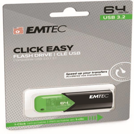 Emtec - Memoria USB B110 USB 3.2 Click&Easy - verde - ECMMD64GB113 - 64 GB