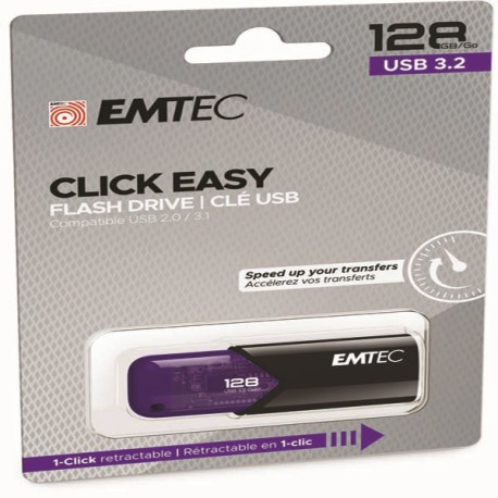 Emtec - Memoria USB B110 USB 3.2 Click&Easy - viola - ECMMD128GB113 - 128 GB