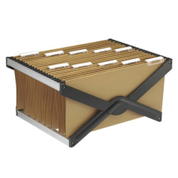Supporto per cartelle sospese Luxor - con 10 cartelle interasse 39 cm - 41 x 27,5 x 32 cm - avana - Bertesi