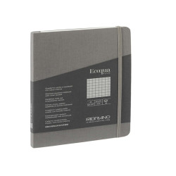 Taccuino Ecoqua Plus - con elastico - rilegatura cucita - A5 - 5 mm - 80 fogli - artracite - Fabriano