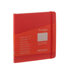 Taccuino Ecoqua Plus - con elastico - rilegatura cucita - A5 - 5 mm - 80 fogli - lampone - Fabriano