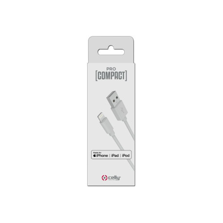 Celly PRO [COMPACT] - Cavo Lightning - Lightning maschio a USB maschio - 1 m - bianco - per Apple iPad/iPhone/iPod (Lightning)