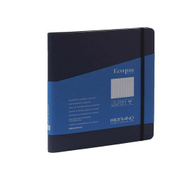 Taccuino Ecoqua Plus - con elastico - spiralato - A5 - 70 fogli - puntinato - blu scuro - Fabriano