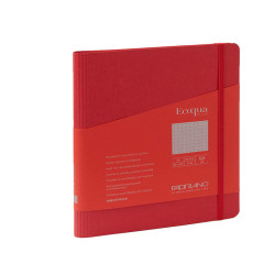 Taccuino Ecoqua Plus - con elastico - spiralato - A5 - 70 fogli - puntinato - lampone - Fabriano