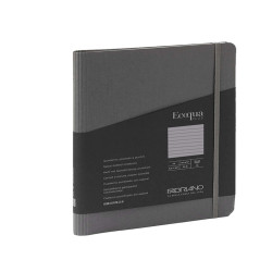 Taccuino Ecoqua Plus - con elastico - spiralato - A5 - 70 fogli - righe - antracite - Fabriano