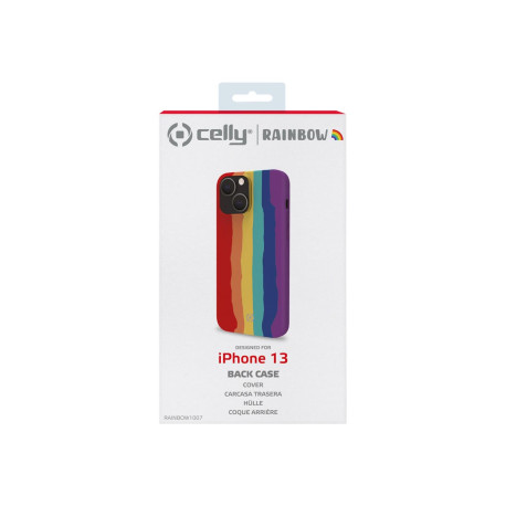 Celly Rainbow - Cover per cellulare - silicone - per Apple iPhone 13