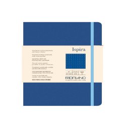 Taccuino Ispira - con elastico - copertina flessibile - A5 - 96 fogli - puntinato - blu royal - Fabriano