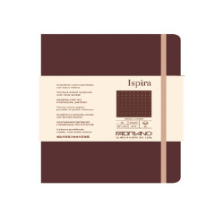 Taccuino Ispira - con elastico - copertina flessibile - A5 - 96 fogli - puntinato - marrone - Fabriano