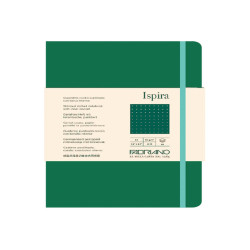 Taccuino Ispira - con elastico - copertina flessibile - A5 - 96 fogli - puntinato - verde - Fabriano