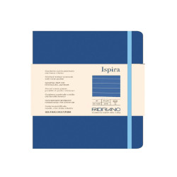 Taccuino Ispira - con elastico - copertina flessibile - A5 - 96 fogli - righe - blu royal - Fabriano