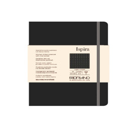 Taccuino Ispira - con elastico - copertina rigida - A5 - 96 fogli - puntinato - nero - Fabriano