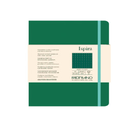 Taccuino Ispira - con elastico - copertina rigida - A5 - 96 fogli - puntinato - verde - Fabriano