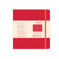 Taccuino Ispira - con elastico - copertina rigida - A5 - 96 fogli - righe - rosso - Fabriano