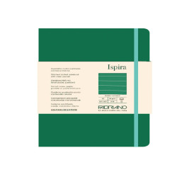 Taccuino Ispira - con elastico - copertina rigida - A5 - 96 fogli - righe - verde - Fabriano