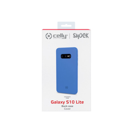 Celly SHOCK - Cover per cellulare - PVC, gomma morbida - blu, finitura soft-touch del rivestimento - per Samsung Galaxy S10e