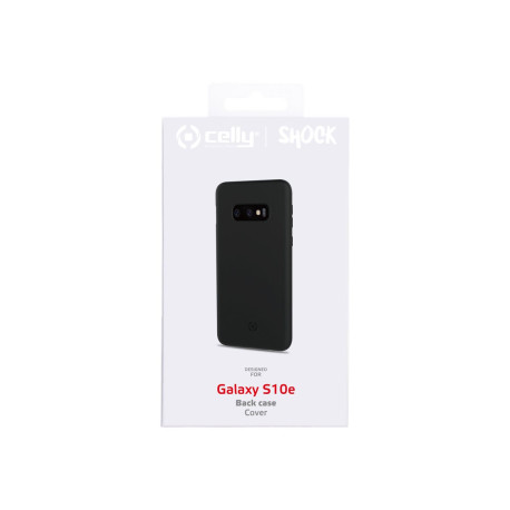 Celly SHOCK - Cover per cellulare - PVC, gomma morbida - nero, finitura soft-touch del rivestimento - per Samsung Galaxy S10e