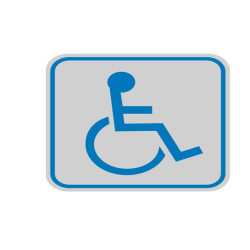 Targhetta adesiva - pittogramma Toilette disabili - 8,2 x 8,2 cm - Cartelli Segnalatori