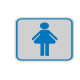 Targhetta adesiva - pittogramma Toilette donna - 8,2 x 8,2 cm - Cartelli Segnalatori