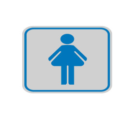 Targhetta adesiva - pittogramma Toilette donna - 8,2 x 8,2 cm - Cartelli Segnalatori