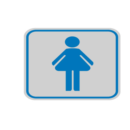 Targhetta adesiva - pittogramma Toilette donna - 8,2 x 8,2 cm - Cartelli Segnalatori