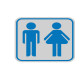 Targhetta adesiva - pittogramma Toilette uomo/donna - 8,2 x 8,2 cm - Cartelli Segnalatori