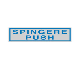 Targhetta adesiva - SPINGERE PUSH - 16,5 x 5 cm - Cartelli Segnalatori