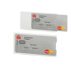 Tasca porta carte di credito RFID Secure - PPL - 5,4 x 8,7 cm - trasparente/argento - Durable