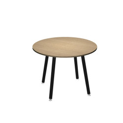 Tavolo alto tondo -  diametro 100 - H 105 cm - nero/rovere