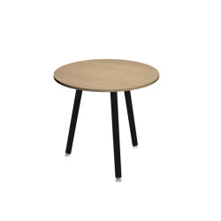 Tavolo alto tondo Skinny Metal - diametro 80 cm - H 105 cm - nero/rovere