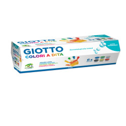 Colori a dita - 100 ml - colori assortiti - Giotto - conf. 6 pezzi