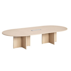 Tavolo riunione Agorà Direction - ovale - 140 x 120 x 73 cm - rovere