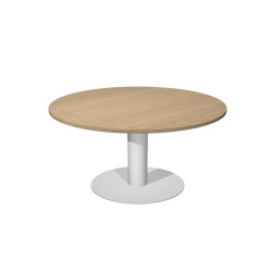 Tavolo riunione Agorà Direction - tondo - diametro 100 cm - H 73 cm - gamba metallo - rovere