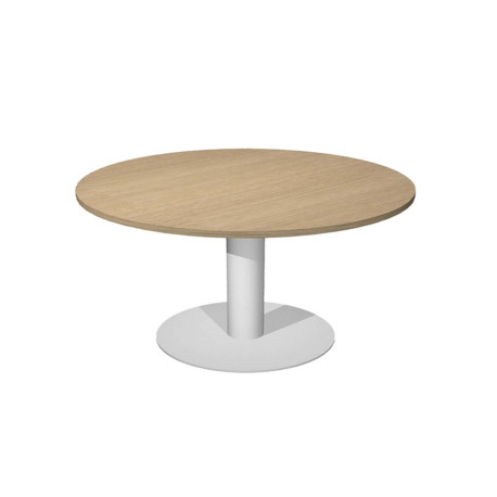 Tavolo riunione Agorà Direction - tondo - diametro 80 cm - H 73 cm - gamba metallo - rovere