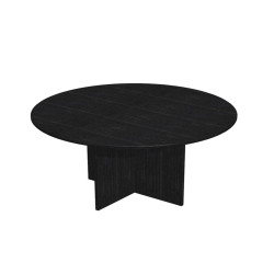Tavolo riunione Easy - 4 posti - diametro 120 cm - altezza 72 cm - nero venato