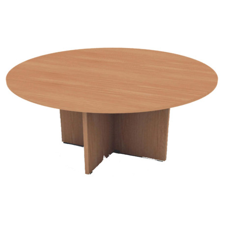 Tavolo riunione Easy - 4 posti - diametro 120 cm - altezza 72 cm - noce chiaro