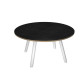 Tavolo riunione tondo Skinny Metal - diametro 100 cm - nero venato