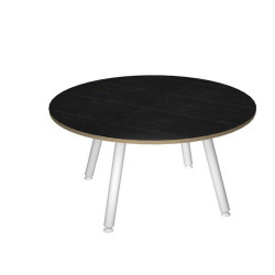 Tavolo riunione tondo Skinny Metal - diametro 100 cm - nero venato