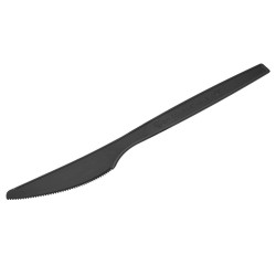 Coltello monouso in CPLA - 16 cm - nero - Leone - conf. 50 pezzi