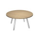 Tavolo riunione tondo Skinny Metal - diametro 100 cm - rovere