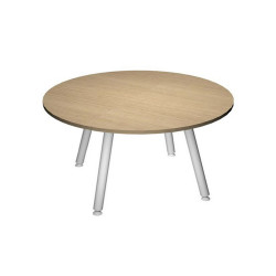 Tavolo riunione tondo Skinny Metal - diametro 100 cm - rovere