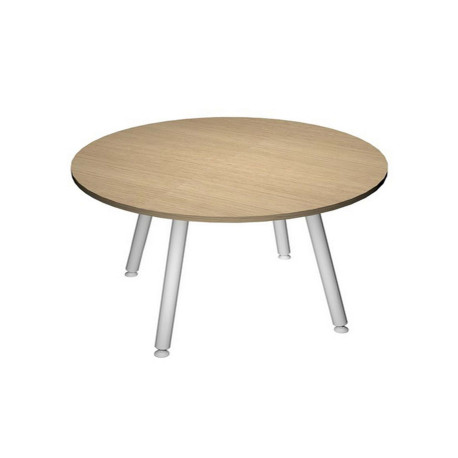 Tavolo riunione tondo Skinny Metal - diametro 100 cm - rovere