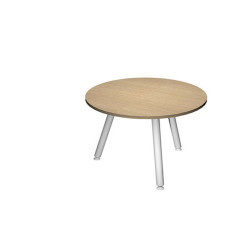 Tavolo riunione tondo Skinny Metal - diametro 80 cm - rovere