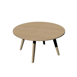 Tavolo riunione tondo Woody - diametro 100 cm - rovere