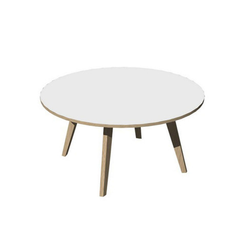 Tavolo riunione tondo Woody - diametro 100 cm - rovere / bianco