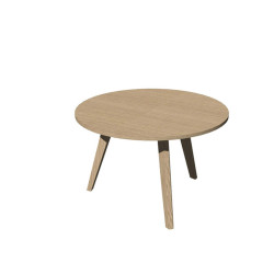Tavolo riunione tondo Woody - diametro 80 cm - rovere