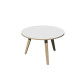 Tavolo riunione tondo Woody - diametro 80 cm - rovere / bianco