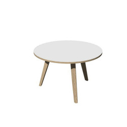 Tavolo riunione tondo Woody - diametro 80 cm - rovere / bianco